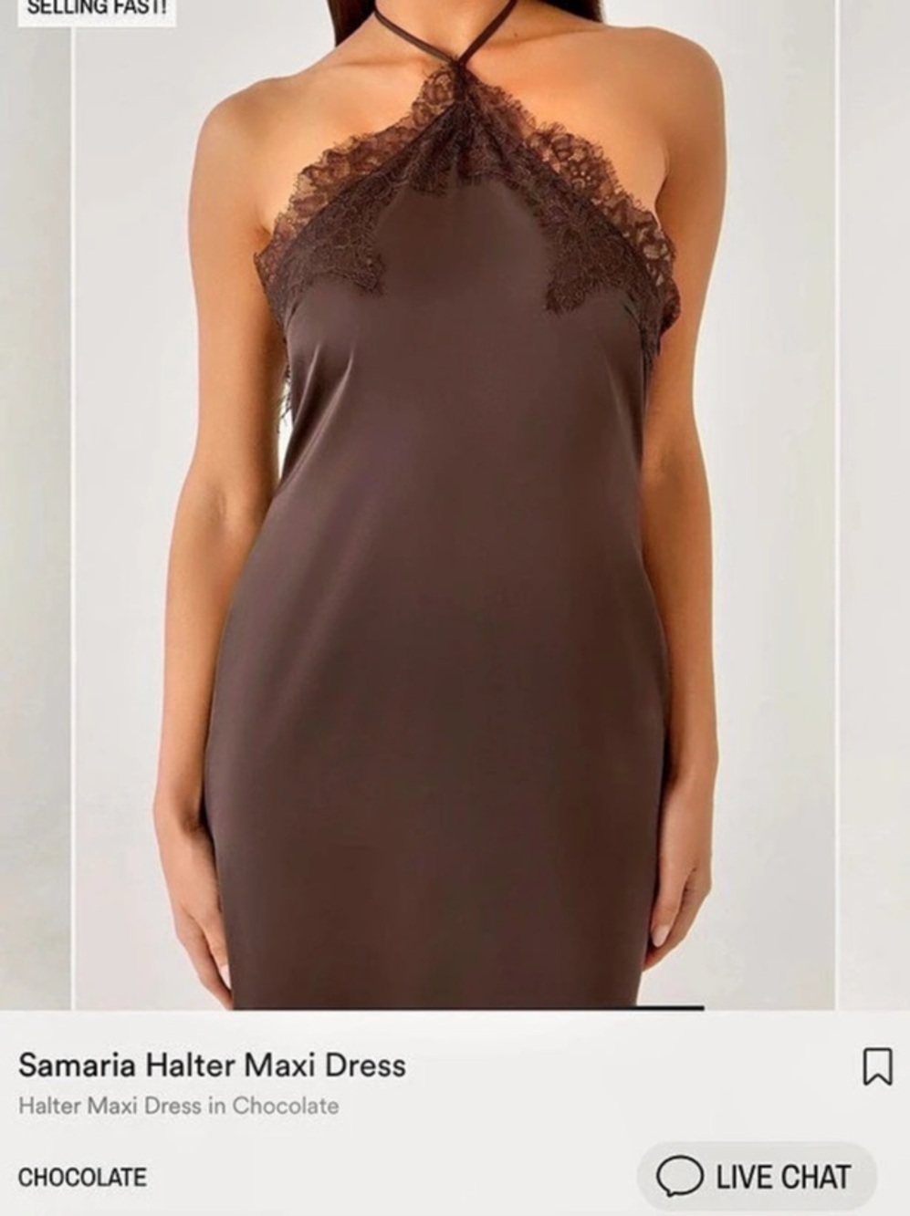 Peppermayo Samaria Halter Maxi Dress Halter Maxi Dress in Brown Size 6 - NWT, ne - Picture 3 of 5